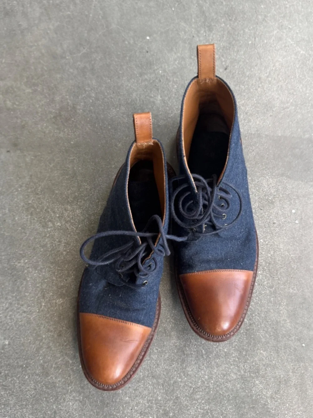 Navy Denim Taft Jack Boots, Size 40